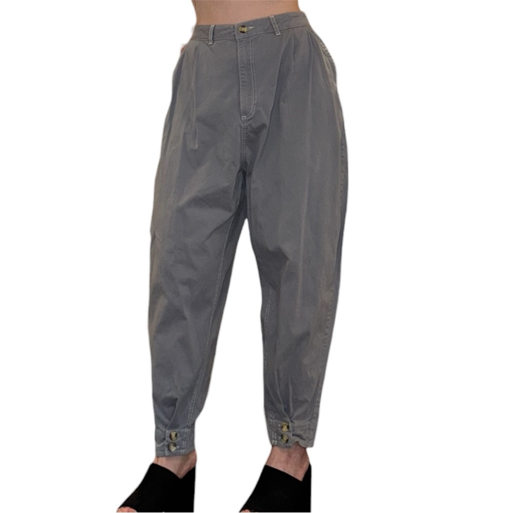 Slate Blue High Waisted Tapered Pants